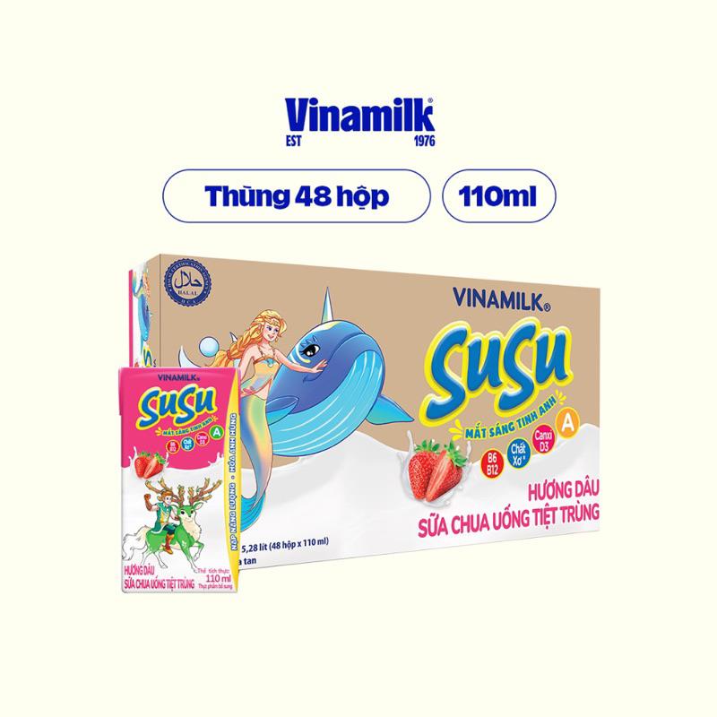 Sữa Su su sữa chua uống hương dâu 110ml thùng